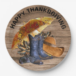 Prato De Papel Partido Jante de Ação de Graças - Orange Rustic Vi
