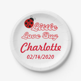 Prato De Papel Partido Ladybug, Inseto de Amor Personalizado