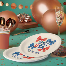 Prato De Papel Partido nos EUA Patriótico 4 de julho Personalizad