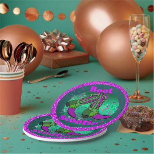 Prato De Papel Partido Ocidental Boot Scootin" Dance Purple