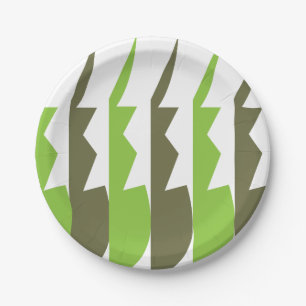 Prato De Papel Partido Padrão Moderno da Abstrato Verde