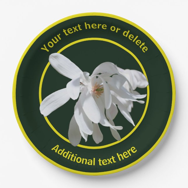 Prato De Papel Partido Personalizado da Natureza da Flor da Magol (Frente)