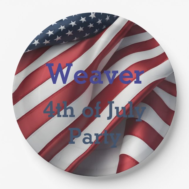 Prato De Papel Partido Personalizado em 4 de julho (Frente)