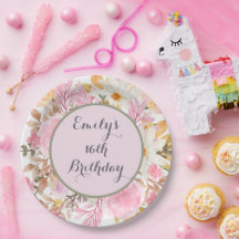 Partido Personalizado Floral Rosa Elegante