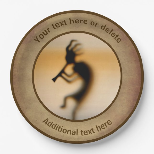 Prato De Papel Partido Personalizado Kokopelli (Frente)