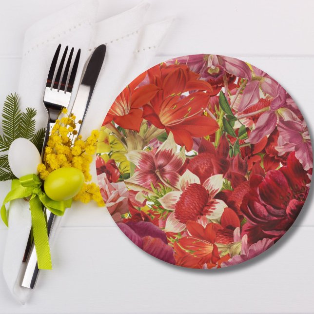 Prato De Papel Partido Rich Bold Floral (Criador carregado)
