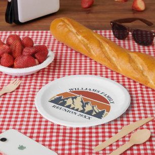 Prato De Papel Partido Sunset Mountain da Reunião da Família Pe