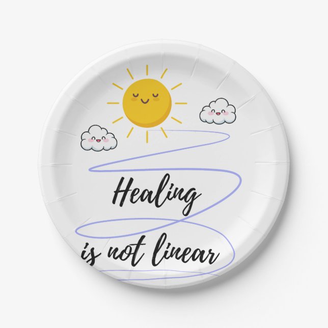 Prato De Papel Partido Sunshine | Papel Feliz em Sol e Nuvens (Frente)