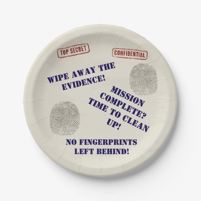 Prato De Papel Partido Top Secret Spy Mission Kids (Frente)