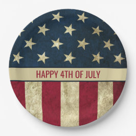 Prato De Papel Partido Vintage American Flag 4 De Julho