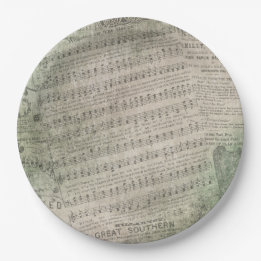 Prato De Papel Partitura irlandesa do vintage, vestir-se do verde