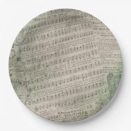 Prato De Papel Partitura irlandesa do vintage, vestir-se do verde