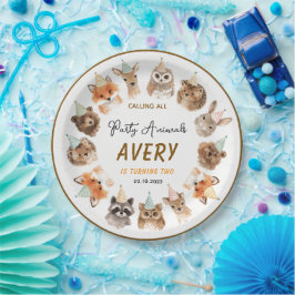 Prato De Papel Party Animals 2nd Birthday | Cute Jungle Animal