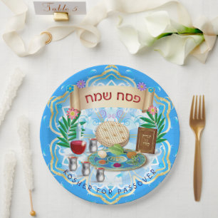Prato De Papel Páscoa Seder Kosher Pesach
