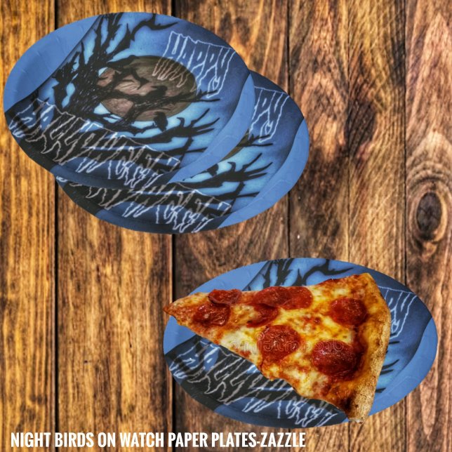 Prato De Papel Pássaros Noturnos Em Observação (Criador carregado)