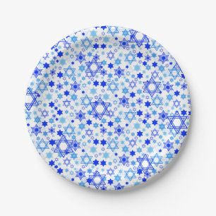 Prato De Papel Passover de Hanukkah do teste padrão de estrela d