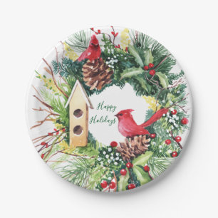 Prato De Papel Pasta de papel em bruto de Natal com Aquarela