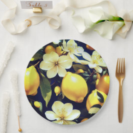 Prato De Papel Pasta de papel, limões florais, casamento/chá