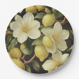 Prato De Papel Pasta de papel, limões florais, casamento/chá