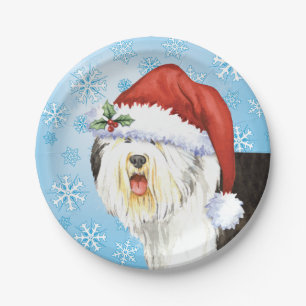 Prato De Papel Pasta de Papel Sheepdog de Natal