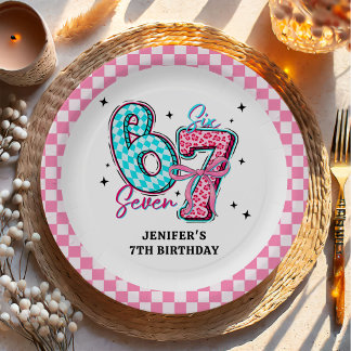 Prato De Papel Pastel 67 Six Seven Girl Birthday Party