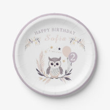 Pastel Boho Baby Owl e Balões Aniversário