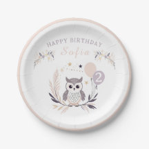 Pastel Boho Baby Owl e Balões Aniversário