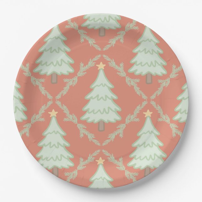 Prato De Papel 🎄 Pastel Christmas Party Paper Plates ✨ (Frente)