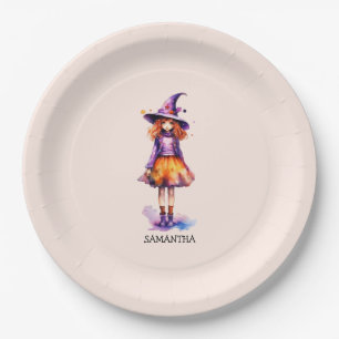 Prato De Papel Pastel Cute Witch Girl - Halloween Aestética (2)