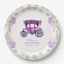 Pastel Floral Princess Carriage Girl Baby Shower 