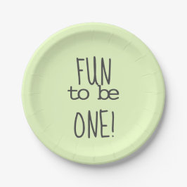 Prato De Papel Pastel Green Diversão Para Ser Um Primeiro Anivers
