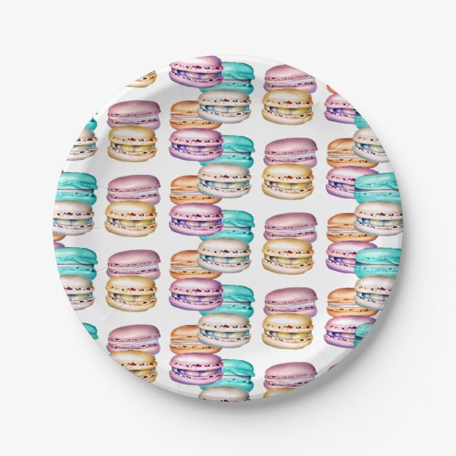 Prato De Papel Pastel Macaron Cookie Festa de aniversário (Frente)