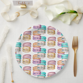 Prato De Papel Pastel Macaron Cookie Festa de aniversário