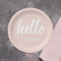 Pastel Mínimo Moderno, Rosa Alô E Seu Nome