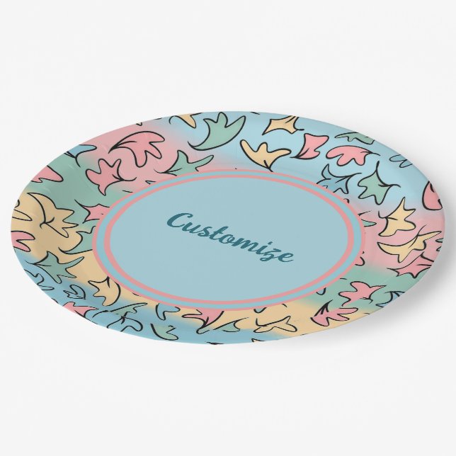 Prato De Papel Pastel personalizado deixa colorido (Inclinado)