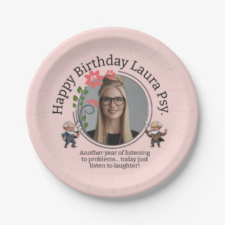 Prato De Papel Pastel Pink Psychology Birthday Photo Frame Freud