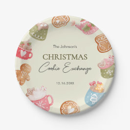 Prato De Papel Pastel Playful Christmas Cookie Exchange Party
