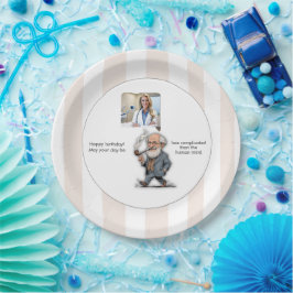 Prato De Papel Pastel Striped Psychology Birthday Freud Cartoon C