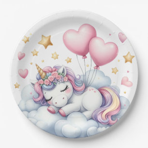 Prato De Papel Pastel Unicorn