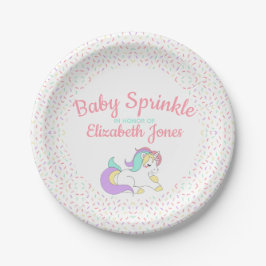 Prato De Papel Pastel Unicorn Baby Sprinkle