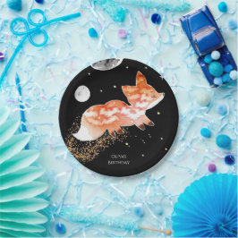 Prato De Papel Pastel Woodland Fox Birthday