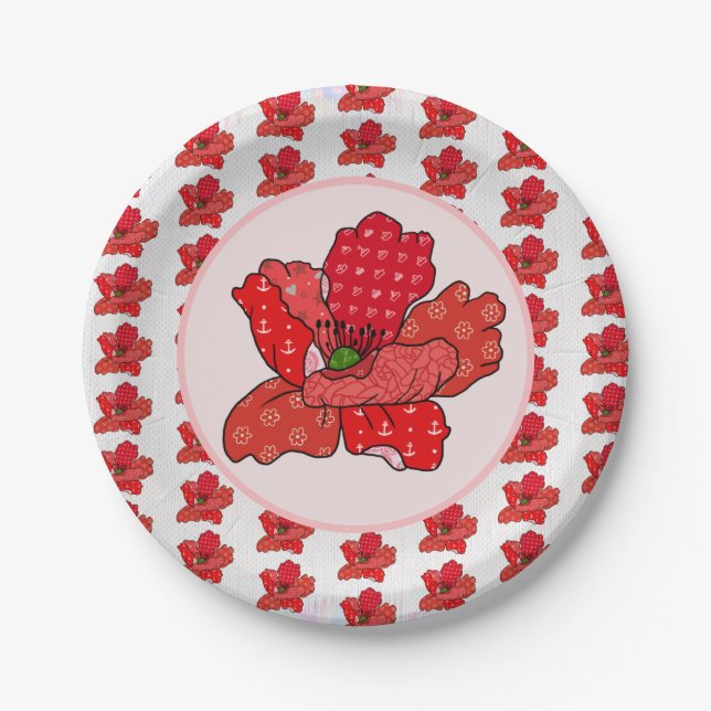 Prato De Papel Patchworkmohn Pappteller (Frente)