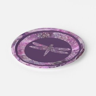 Prato De Papel Patina roxo: Libélula