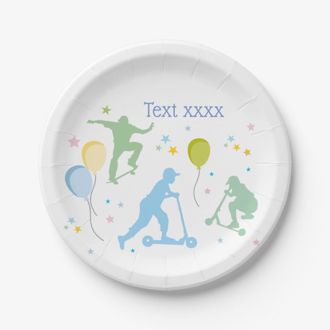 Prato De Papel Patinetes, Bikes, skates, passear por cima (Frente)