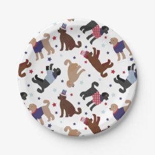 Prato De Papel Patriotic Labradoodle Pattern