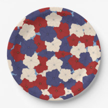 Patriotic Petunias Paper Plates