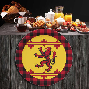Prato De Papel Patriotic Scottish Flag, Rampant, xadrez, Escócia