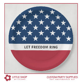 Prato De Papel Patriótico 4 de julho Estrelas e Stripes