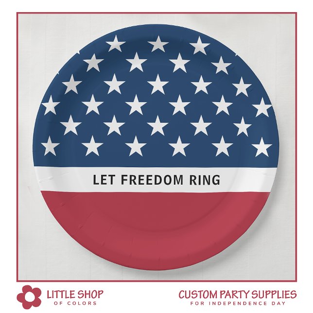 Prato De Papel Patriótico 4 de julho Estrelas e Stripes (Criador carregado)
