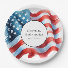 Prato De Papel Patriótico EUA 4 de julho decoração de Mesas